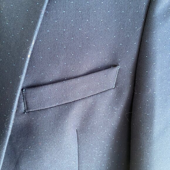 Next Boys’ Large Navy Blue Blazer – Tiny Dot Pattern, Look Sharp EUC - Picture 2 of 16